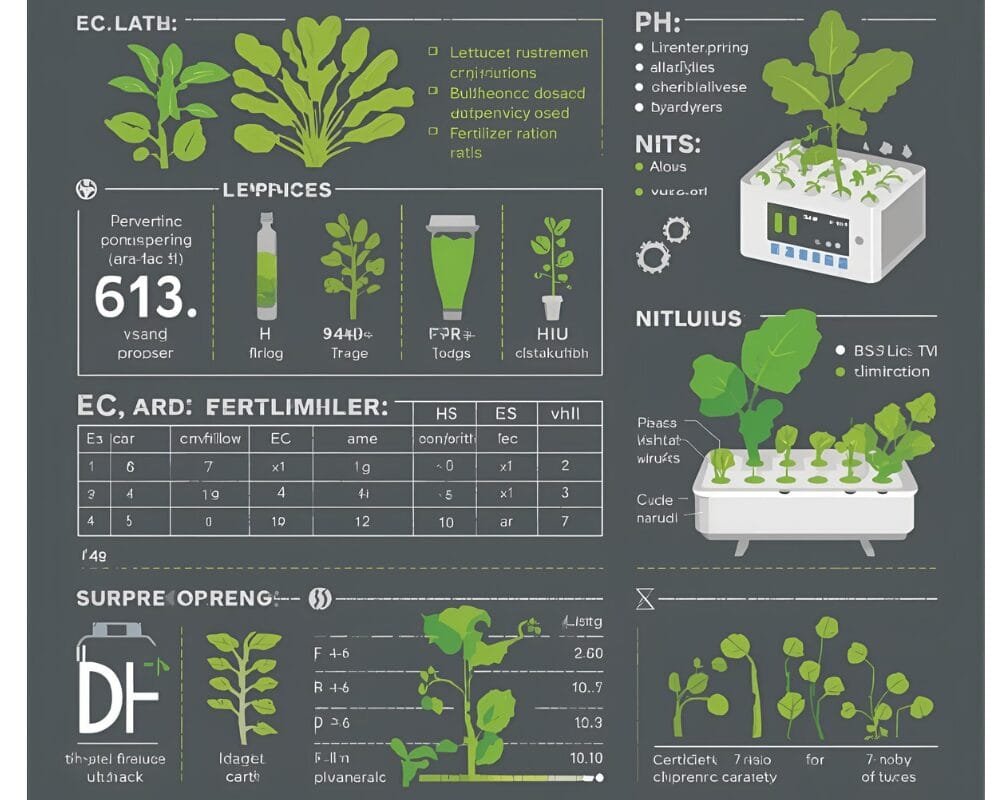 Hydroponic lettuce nutrient requirements infographic